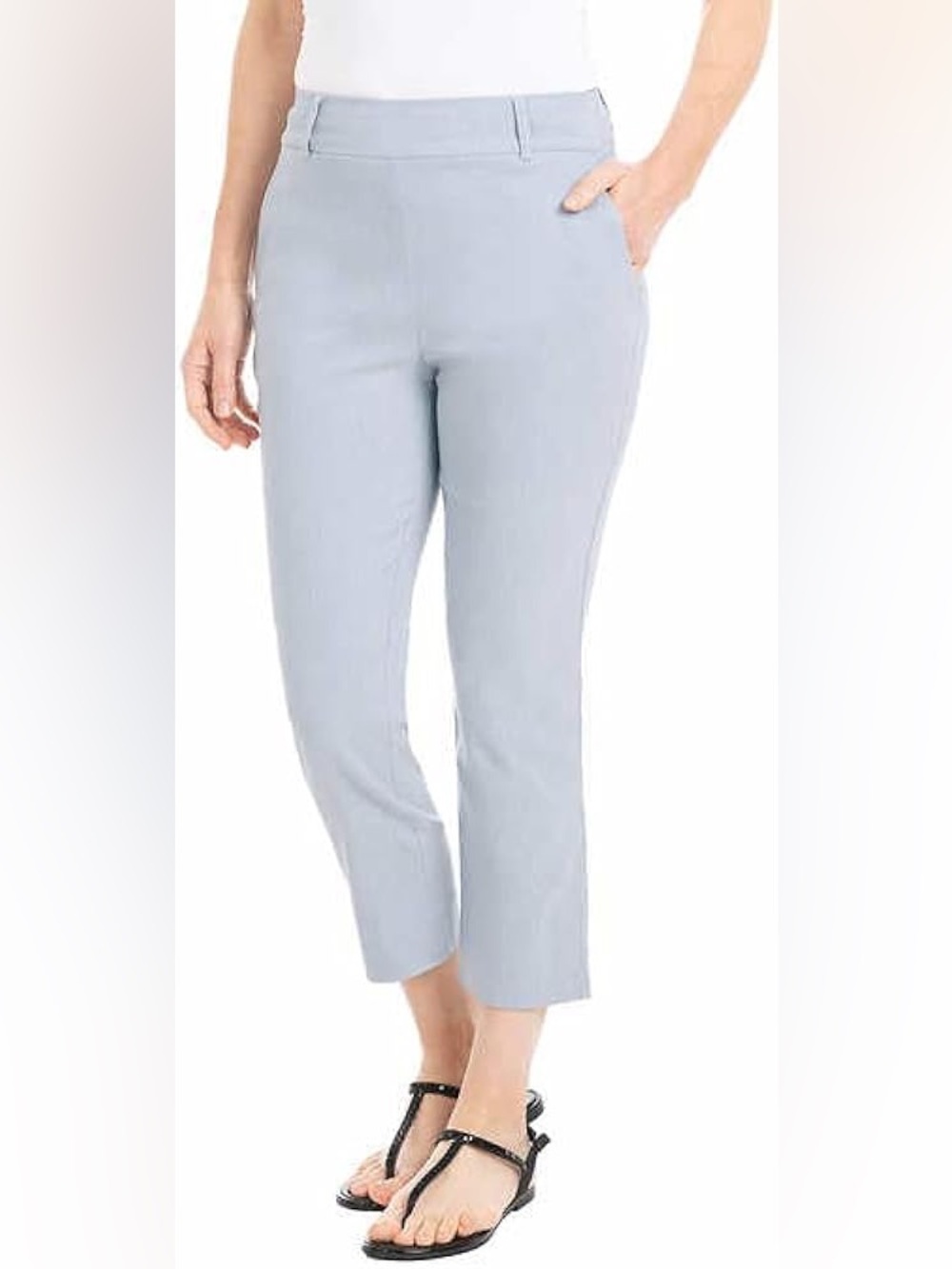 Hilary Radley Light Blue Cropped Straight-Leg Jeans